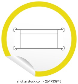 Flat sofa icon on sticker for floor plan outline. Line editable EPS10 vector furniture illustration. View from above