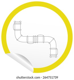 Flat sofa icon on sticker for floor plan outline. Line editable EPS10 vector furniture illustration. View from above