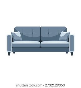 Flat sofa vector illustration isolated on white background