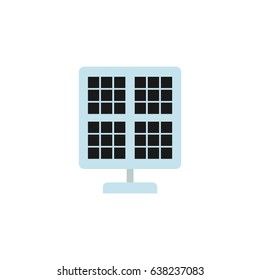 Flat Solar Panel Element. Vector Illustration Of Flat Sun Power Isolated On Clean Background. Can Be Used As Solar, Panel And Photocell Symbols.