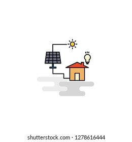 Flat Solar panel Icon. Vector
