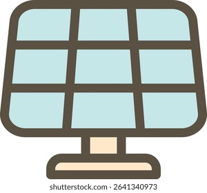 Flat Solar Panel Illustration in Clean Energy Concept