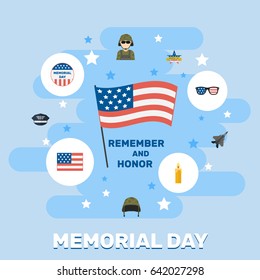 Flat Soldier Helmet, American Banner, Military Man And Other Vector Elements. Set Of History Flat Symbols Also Includes Man, Aircraft, Plane Objects.