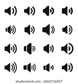 Flat Sound Symbol Icon Set