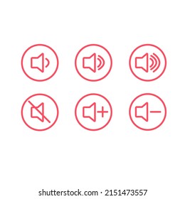 Flat Sound Volume Icon Set Vector