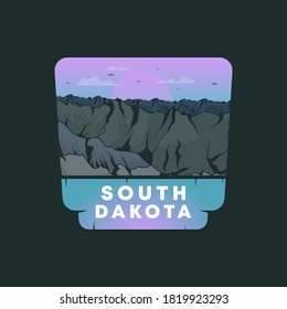Flat South Dakota illustration emblem