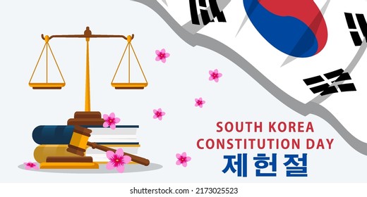 flacher Südkorea-Konstitutionstag, Illustration