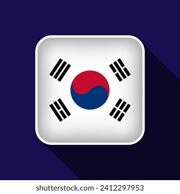 Flat South Korea Flag Background Vector Illustration