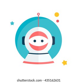 Flat space man. Space and traveling. Project startup.