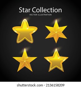 Flat sparking stars collection set vector