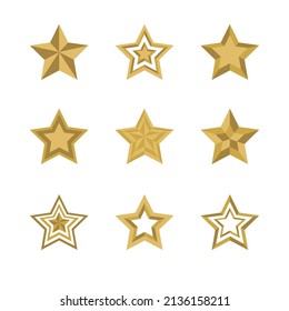 Flat sparking stars collection set vector