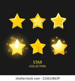 Conjunto de vector de colección de estrellas de encendido plano