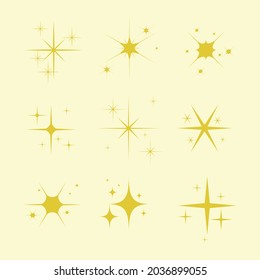 Flat sparkling star collection with elegant concept
