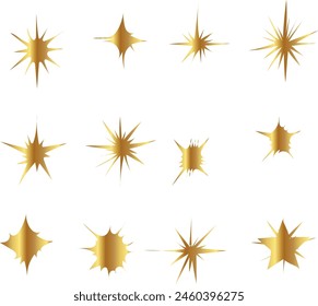 flat sparkling star collection gold sparkling star collection