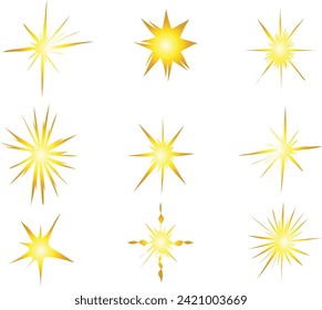 flat sparkling star collection vector