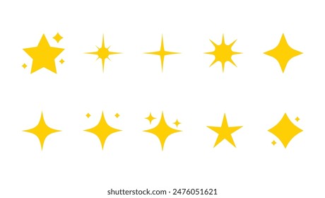 Flat sparkling stars collection Vector