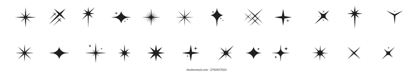 Estrellas brillantes planas Vector colección