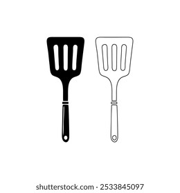 Flat spatula vector design on white background, spatula silhouette.