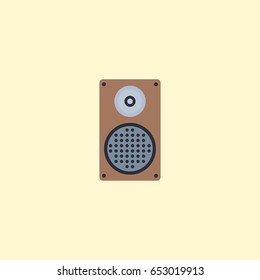 Flat Speaker Element. Vector Illustration Of Flat Audio Box Isolated On Clean Background. Can Be Used As Speaker, Audio And Box Symbols.