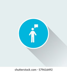 flat speaking man icon