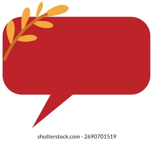 Flat speech bubble with autumn decoration leaves for message template