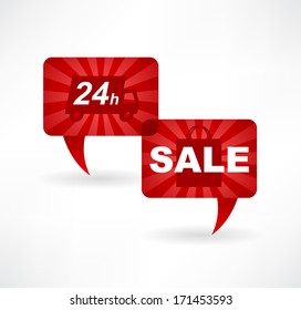 flat speech bubble icon with advertising sales