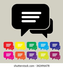 Flat Speech bubble icon with color for your design
