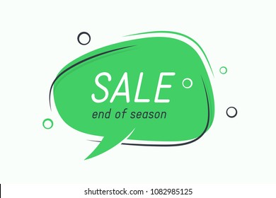 Flat speech bubble shaped banner, price tag, sticker, badge. Vector illustration