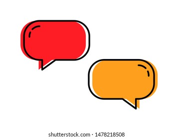 flat speech bubble shaped banner. Vector illustration