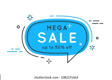 Flat Speech Bubble Shaped Banners, Price Tags, Stickers, Badges. Vector Illustration