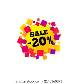 Flat speech bubble shaped banners, sale, price tags, stickers, badges. Vector illustration
