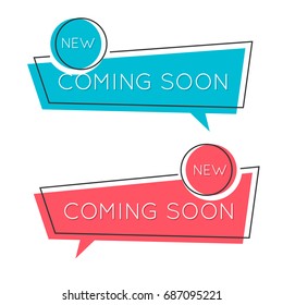 Flat speech bubble shaped horizontal banners, price tags, stickers, badges. Vector illustration.