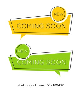 Flat speech bubble shaped horizontal banners, price tags, stickers, badges. Vector illustration.