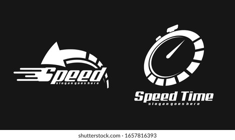 Flat speed logo concept vector. Retro  speed logo vector