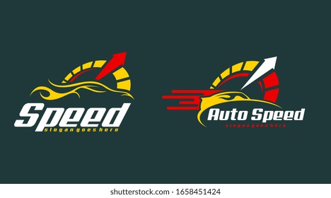 Flat speed logo concept vector. Retro  speed logo vector