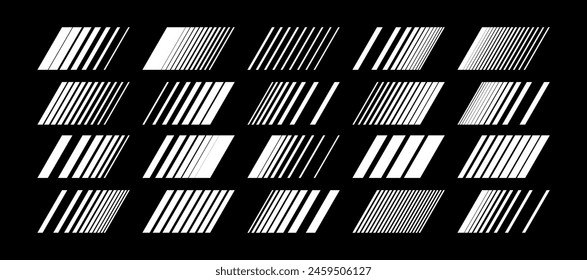 Flat speed stripe line abstract design vector set