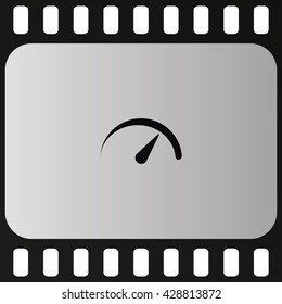 Flat speedometer web icon. 