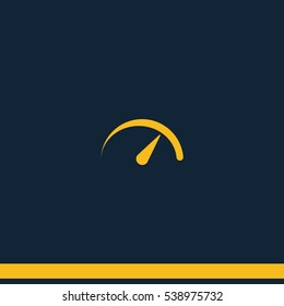 Flat speedometer web icon. 
