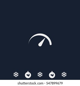 Flat speedometer web icon. 