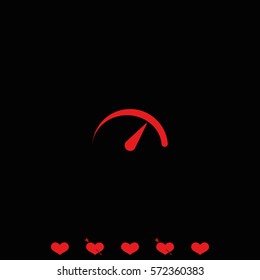 Flat speedometer web icon. 