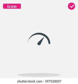 Flat speedometer web icon. 