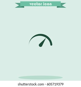 Flat speedometer web icon. 