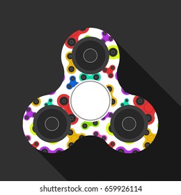 Flat Spinner with texture from little spinners. Simple logo, Icon.