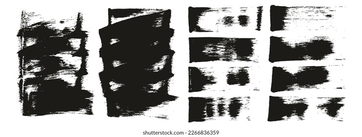 Flat Sponge Regular Artist Brush Short Background And Straight Lines Mix High Detail Abstract Vector Background Mix Set 