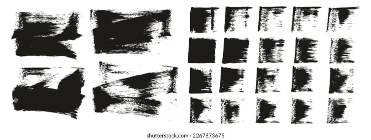 Flat Sponge Regular Artist Brush Short Background And Straight Lines Mix High Detail Abstract Vector Background Mix Set 