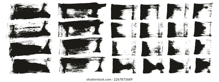 Flat Sponge Regular Artist Brush Short Background And Straight Lines Mix High Detail Abstract Vector Background Mix Set 