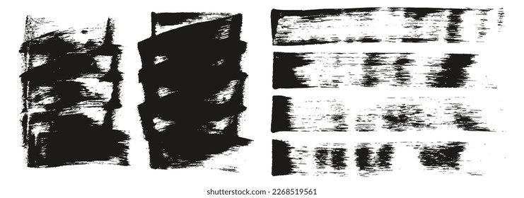 Flat Sponge Regular Artist Brush Short Background And Straight Lines Mix High Detail Abstract Vector Background Mix Set 
