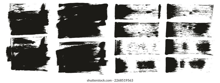 Flat Sponge Regular Artist Brush Short Background And Straight Lines Mix High Detail Abstract Vector Background Mix Set 