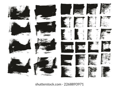 Flat Sponge Regular Artist Brush Short Background And Straight Lines Mix High Detail Abstract Vector Background Mix Set 