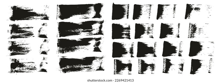 Flat Sponge Regular Artist Brush Short Background And Straight Lines Mix High Detail Abstract Vector Background Mix Set 